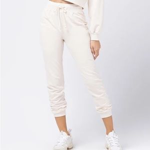 NWT L*Space Livin is Easy Terry Sweatpant Tapioca (Cream) Size Small